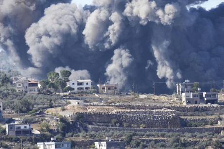 Lebanese village after an Israeli strike against Hezbollah assets 