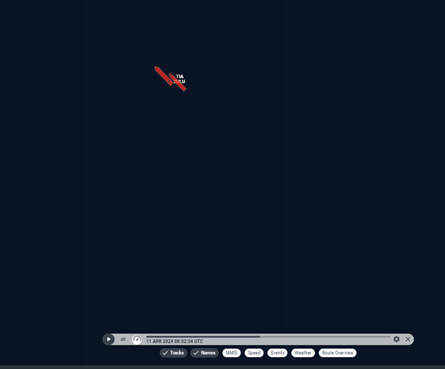 Voyage Playback for TIA indicates the vessel engaged in a STS transfer with ZULU on April 11, 2024 (Source: Marine Traffic)